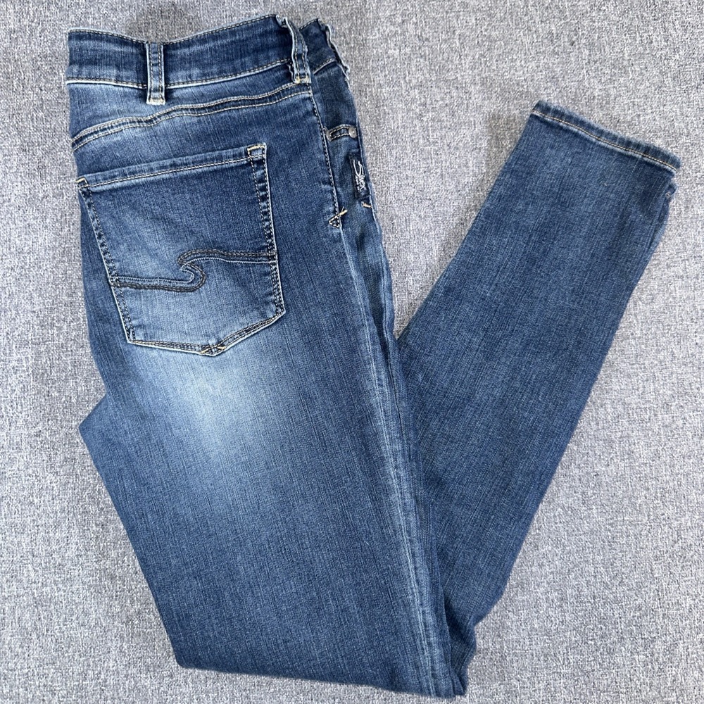 Silver Jeans Co Bleeker Slim Fit Jeans W31 L29 Medium Wash Stretch Denim